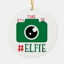 Adorno De Cerámica Tomemos a un Navidad gracioso de Elfie Santa Cam