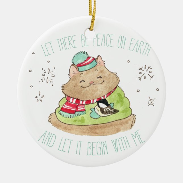 Adorno De Cerámica Tommy Let There Be Peace ornament (Frente)