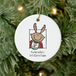 Adorno De Cerámica Tono cutáneo medio personalizado de bebé cara de b