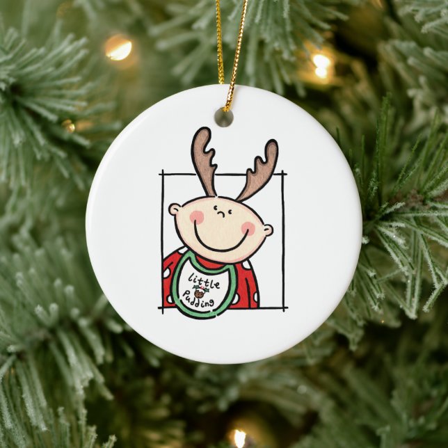 Adorno De Cerámica Tono de piel clara personalizado de bebé frente a  (Árbol)