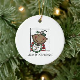 Adorno De Cerámica Tono de piel oscura personalizado: el bebé se enfr