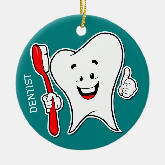 Adorno De Cerámica Tooth Toothbrush Dentist Ceramic Ornament (Frente)