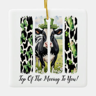 Adorno De Cerámica Top Of The Mooing To You Ornament
