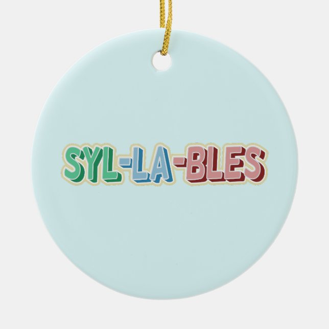 Adorno De Cerámica Topografía de sílabas (Frente)