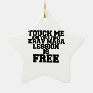 ADORNO DE CERÁMICA TOQUE YO Y TU PRIMERA LESIÓN DE KRAV-MAGA ES GRAT