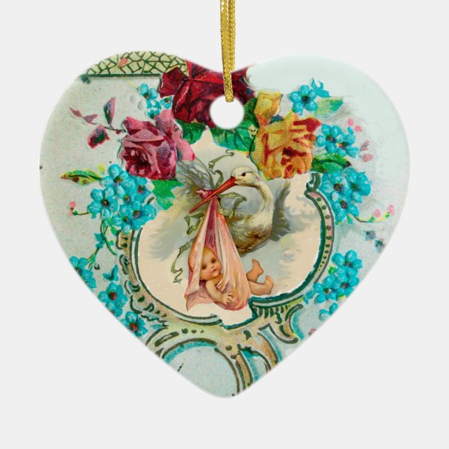 Adorno De Cerámica TORMENTA BABY SHOWER 2 MONOGRAM Ruby rojo (Frente)