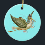 Adorno De Cerámica TORMENTA DE LA DUCHA DE NIÑOS MONOGRAM Blue Aquama<br><div class="desc">Diseño elegante y divertido con colores verde azulados azules y blancos reelaborados a partir de la época.</div>