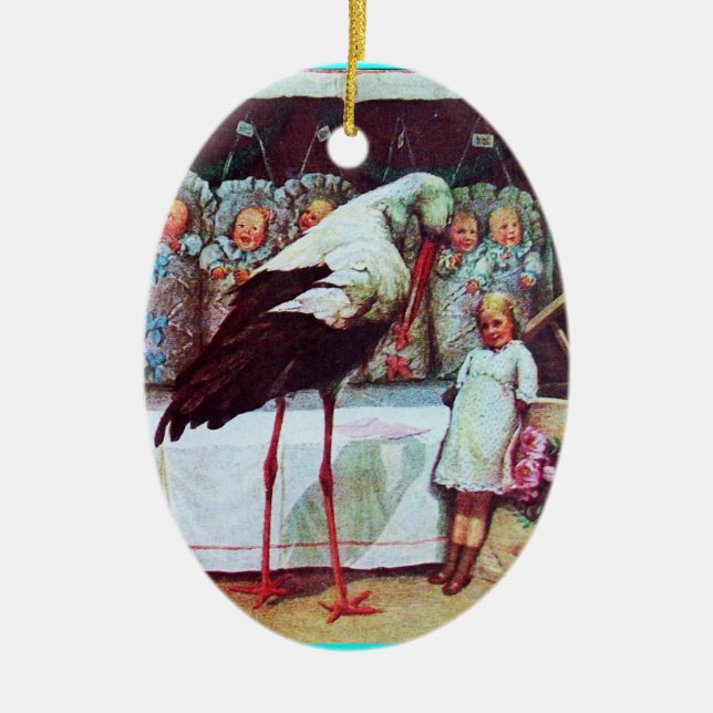 Adorno De Cerámica TORMENTA DE LA DUCHA DE NIÑOS MONOGRAM Blue Aquama (Frente)