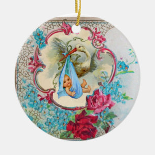 Adorno De Cerámica TORMENTA DE LA DUCHA DE UN NIÑO 2 MONOGRAMA Blue A