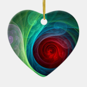 Adorno De Cerámica Tormenta roja Floral Moderno Resumen Patrón de col