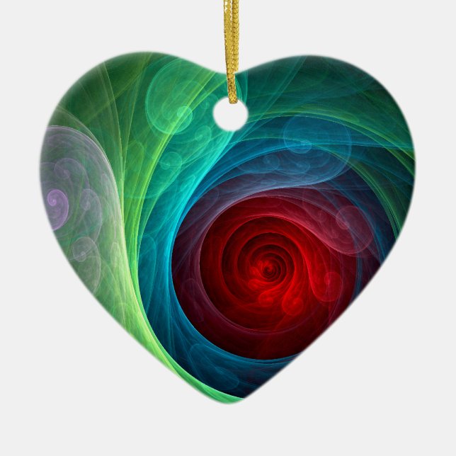 Adorno De Cerámica Tormenta roja Floral Moderno Resumen Patrón de col (Frente)