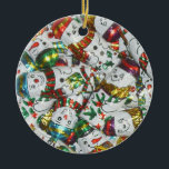 Adorno De Cerámica Torneo de Sweet Snowmen<br><div class="desc">Un diseño festivo con una mezcla de encantadores hombres de nieve de chocolate con envolturas de Relieve metalizado de colores vivos. Ornamento con un diseño de personalizable blanco, púrpura, rojo, azul, dorado y verde para que usted pueda personalizar con su propio texto, imágenes e ideas. Creado usando una fotografía original...</div>