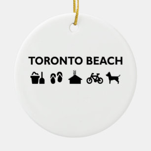 Adorno De Cerámica Toronto Beach Iconos Monotone Black