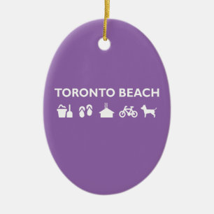 Adorno De Cerámica Toronto Beach Icons Monotone Dark
