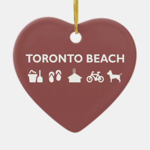 Adorno De Cerámica Toronto Beach Icons Monotone Dark