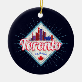 Adorno De Cerámica Toronto Skyline Ontario Retro Canada Vintage