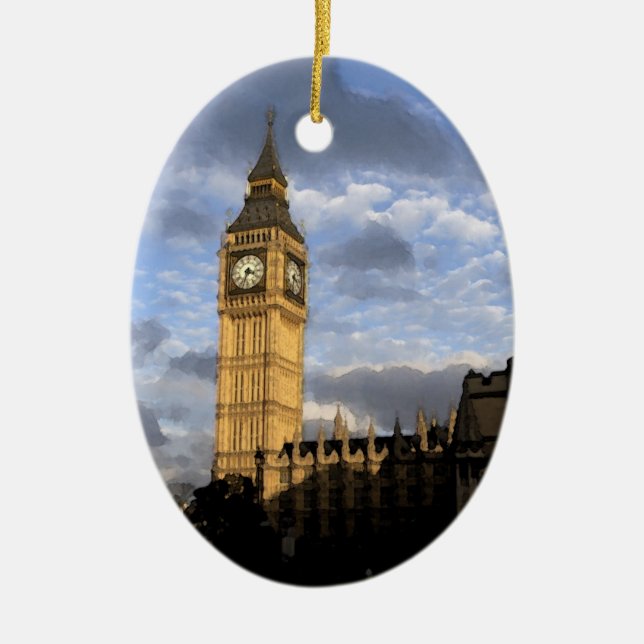 Adorno De Cerámica Torre de reloj (Frente)