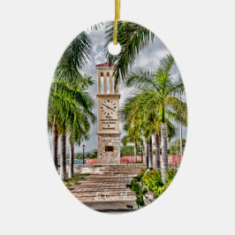 Adorno De Cerámica Torre del Reloj de Santa Cruz de las Islas Vírgene