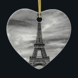 Adorno De Cerámica Torre Eiffel Blanco y Negro París Francia<br><div class="desc">Lugares y lugares de interés de París - Fotografía digital de la Torre Eiffel</div>