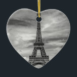 Adorno De Cerámica Torre Eiffel Blanco y Negro París Francia<br><div class="desc">Lugares y lugares de interés de París - Fotografía digital de la Torre Eiffel</div>