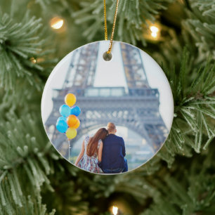 Adorno De Cerámica Torre Eiffel de París Navidad Personalizada