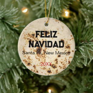 Adorno De Cerámica Tortilla Personalizar Foto Navidad 