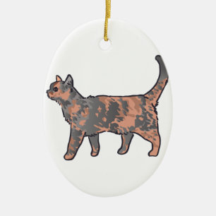 Adorno De Cerámica Tortoiseshell Cat