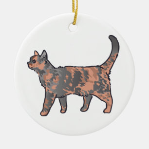 Adorno De Cerámica Tortoiseshell Cat