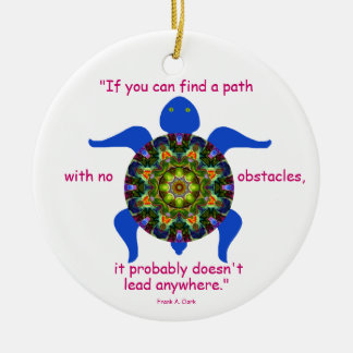 Adorno De Cerámica Tortuga caleidoscópica Ornament.1 de la mandala
