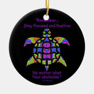 Adorno De Cerámica Tortuga caleidoscópica Ornament.7 de la mandala