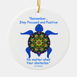 Adorno De Cerámica Tortuga caleidoscópica Ornament.8 de la mandala