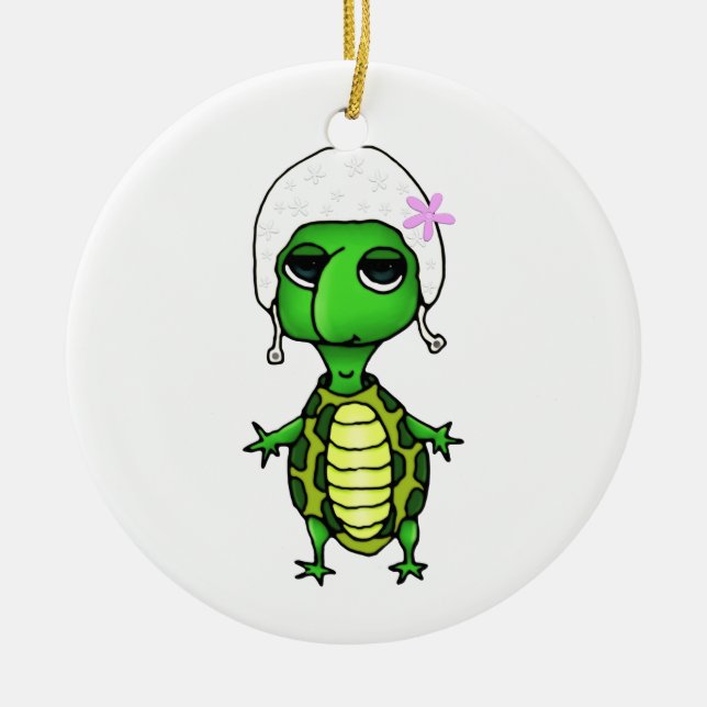 Adorno De Cerámica Tortuga de baño (Frente)