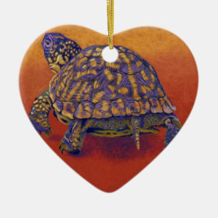 Adorno De Cerámica Tortuga de caja, tortuga