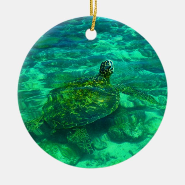 Adorno De Cerámica Tortuga de mar hawaiana de Honu (Frente)