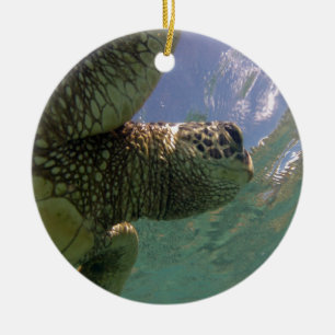 Adorno De Cerámica Tortuga de mar verde de Hawaii