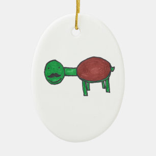 Adorno De Cerámica Tortuga del bigote