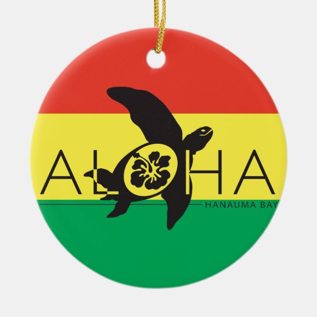 Adorno De Cerámica Tortuga del reggae de Hawaii (Frente)