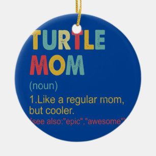 Adorno De Cerámica Tortuga Mamá Definición Vintage Divertida Tortuga