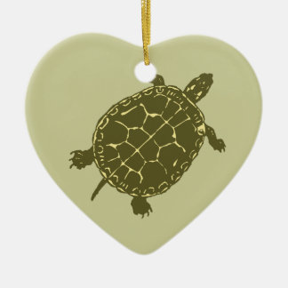 Adorno De Cerámica Tortuga roja del resbalador