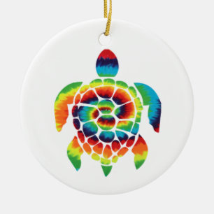 Adorno De Cerámica Tortuga Tie Dye