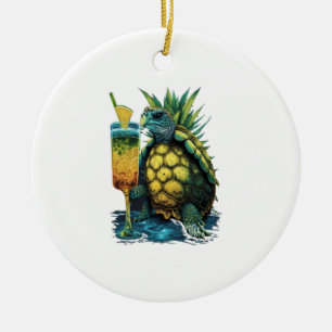 Adorno De Cerámica Tortuga Tortugas Marinas Hawaianas Piña Aloha Copi