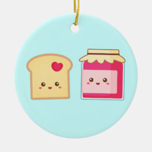 Adorno De Cerámica Tostada y mermelada de fresa lindas, amor separado