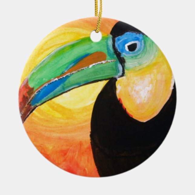 Adorno De Cerámica Toucan (Frente)