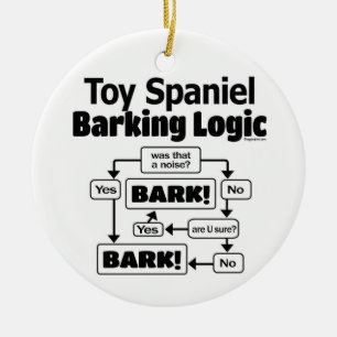 Adorno De Cerámica Toy Spaniel Barking Logic
