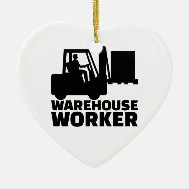 Adorno De Cerámica Trabajador de Warehouse (Frente)
