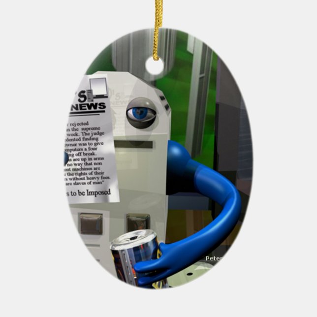 Adorno De Cerámica Trabajador del ordenador (Frente)