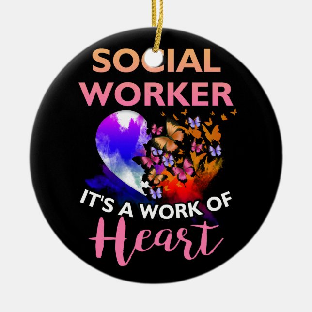 Adorno De Cerámica Trabajador social de la sociedad de la mariposa de (Frente)