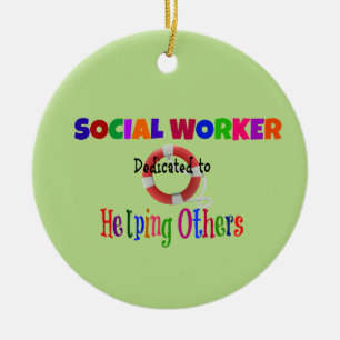Adorno De Cerámica Trabajador social dedicado a ayudar a otros
