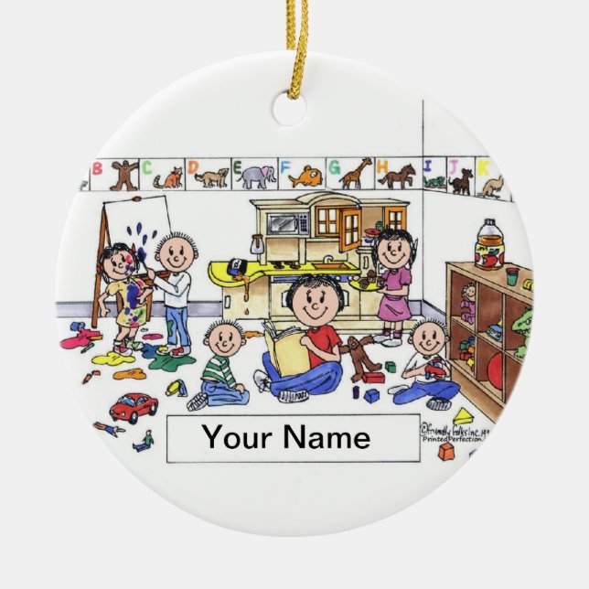 Adorno De Cerámica Trabajadora de coches de día: mujer (Frente)