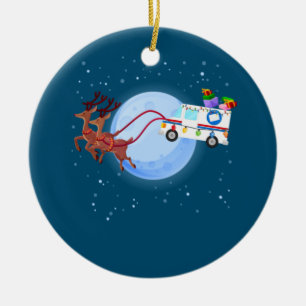Adorno De Cerámica Trabajadores postales Navidades de Mail Truck Funn